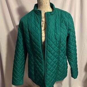 Teal Green Quilted Jacket